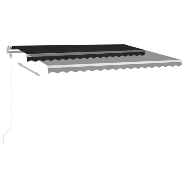 vidaXL Auvent automatique capteur de vent et LED 400x300 cm Anthracite