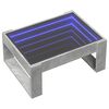 vidaXL Table basse avec LED infini gris b&eacute;ton 70x53x30 cm