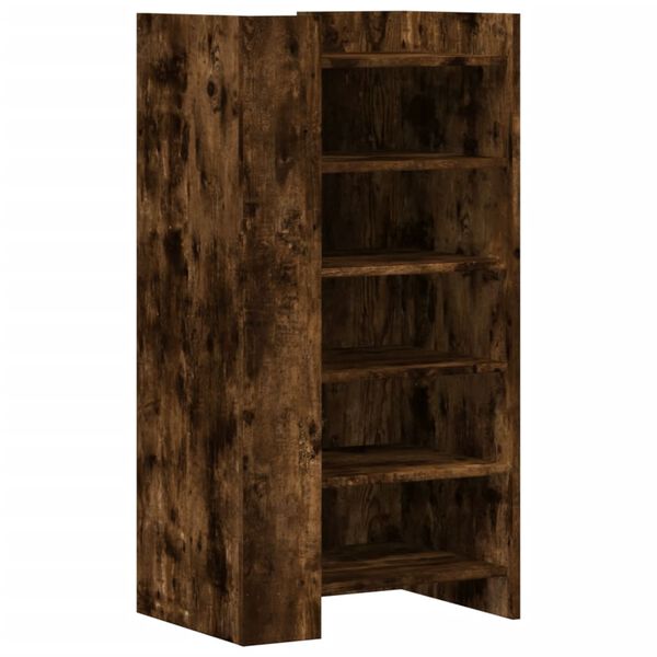 vidaXL Armoire &agrave; chaussures ch&ecirc;ne fum&eacute; 52x37,5x100cm bois d'ing&eacute;nierie