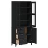 vidaXL Buffet VIKEN noir 80x40x190 cm bois massif de pin