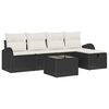 vidaXL Ensemble de canap&eacute; de jardin avec coussin 6 pcs Noir Poly rotin