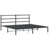 vidaXL Cadre de lit m&eacute;tal sans matelas avec t&ecirc;te de lit noir 200x200cm