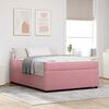 vidaXL Cadre de lit avec matelas Rose 160 x 200 cm tissu