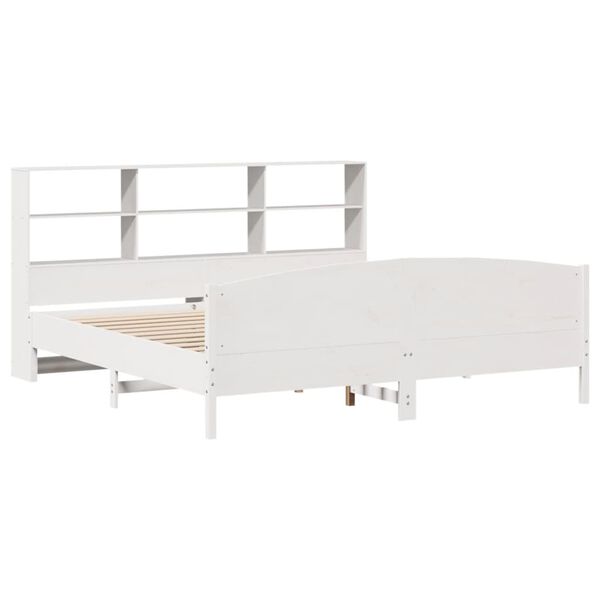 vidaXL Lit biblioth&egrave;que sans matelas blanc 180x200 cm bois pin massif