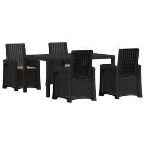 vidaXL Ensemble de salle &agrave; manger pour jardin 5 pc Anthracite et taupe