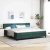vidaXL Lit &agrave; ressorts avec matelas Vert fonc&eacute; 200 x 200 cm Velours