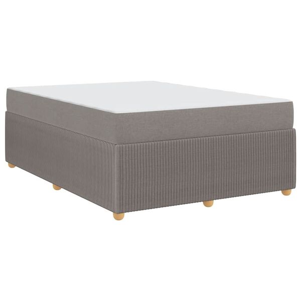 vidaXL Cadre de lit avec matelas avec matelas Taupe 140 x 200 cm tissu