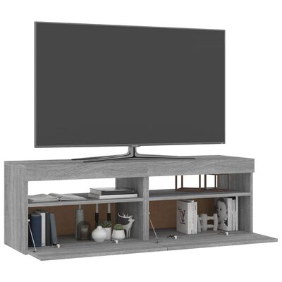 vidaXL Meubles TV 2 pcs avec lumières LED Sonoma gris 60x35x40 cm