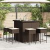 vidaXL Ensemble de bar de jardin avec coussins 5 pcs marron poly rotin