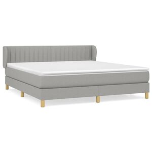vidaXL Sommier &agrave; lattes de lit avec matelas Gris clair 160x200cm Tissu