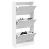 vidaXL Armoire &agrave; chaussures blanc 60x21x125,5 cm bois d'ing&eacute;nierie