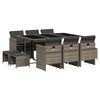 vidaXL Ensemble &agrave; manger de jardin 11pcs avec coussins gris poly rotin
