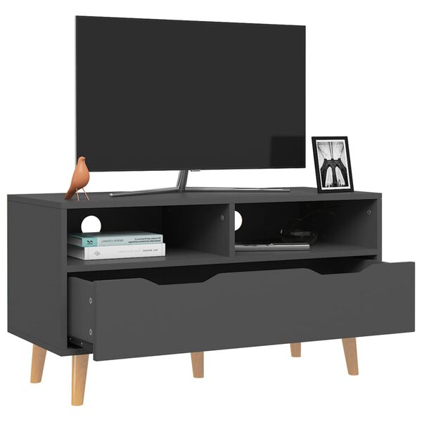 vidaXL Meuble TV gris 90x40x48,5 cm bois d'ing&eacute;nierie