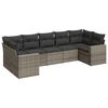 vidaXL Salon de jardin avec coussins 7 pcs gris r&eacute;sine tress&eacute;e