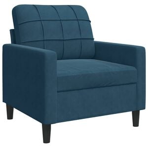 vidaXL Fauteuil Bleu 60 cm Velours