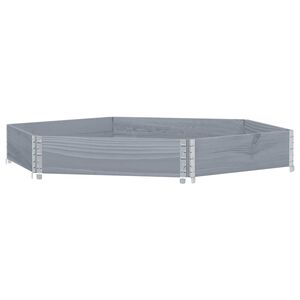 vidaXL Lit sur&eacute;lev&eacute; hexagonale gris 160x160 cm bois de pin massif