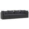 vidaXL Canap&eacute;s de jardin 4 pcs avec coussins R&eacute;sine tress&eacute;e Noir