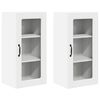 vidaXL Cabinet en verre mural LUCCA 2 pc Blanc Bois d'ing&eacute;nierie