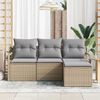 vidaXL Ensemble de canap&eacute; de jardin 4 pcs Beige et Gris clair