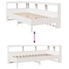 vidaXL Lit biblioth&egrave;que sans matelas blanc 75x190cm bois de pin massif