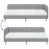 vidaXL Cadre de lit d'angle avec matelas Gris clair 90 x 200 cm tissu