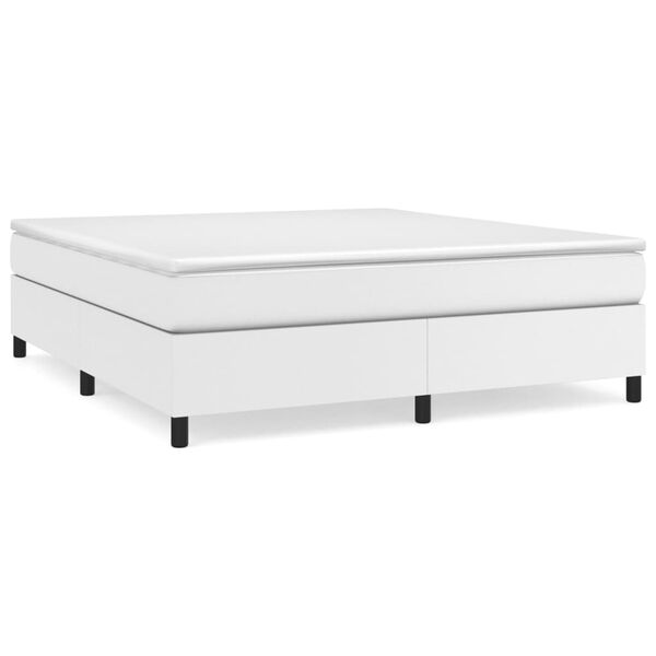 vidaXL Sommier &agrave; lattes de lit avec matelas Blanc 160x200cm Similicuir