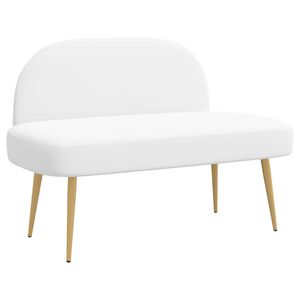 vidaXL Banc rembourr&eacute; avec dossier Blanc 110 x 60 x 76 cm Polyester