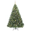 vidaXL Sapin de No&euml;l artificiel avec 300 LED Vert 210 cm PE et PVC