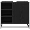 vidaXL Cabinet de salle de bain avec porte Ch&ecirc;ne noir 65 x 33 x 60 cm