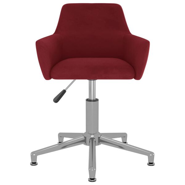vidaXL Chaise pivotante de bureau Rouge bordeaux Velours