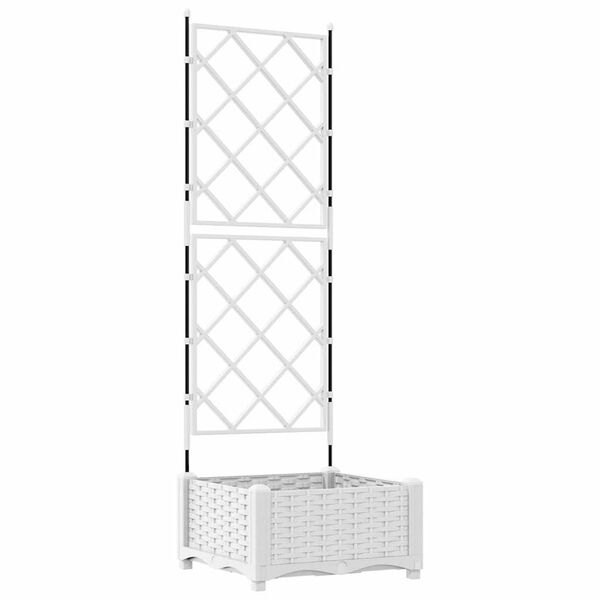 vidaXL Cache-pot de jardin Blanc 40 x 40 x 125,5 cm Acier