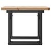 vidaXL Table basse cadre en O 50x50x35,5cm bois de pin massif et acier