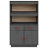 vidaXL Buffet haut Gris 67x40x108,5 cm Bois massif de pin