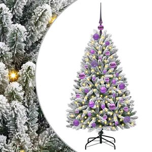 vidaXL Sapin de No&euml;l Artificiel &agrave; Branches Articul&eacute;es Vert et blanc