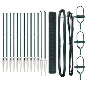 vidaXL Cl&ocirc;ture en fil soud&eacute; avec pointes 25 x 1,2 m Vert Maille