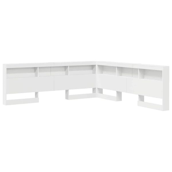 vidaXL T&ecirc;te de lit de rangement Blanc 180 cm Bois d'ing&eacute;nierie
