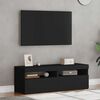 vidaXL Meubles TV avec lumi&egrave;res LED 2 pcs Noir 60x35x40 cm