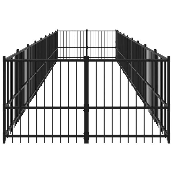 vidaXL Chenil d'extérieur pour chiens Acier 16,89 m²