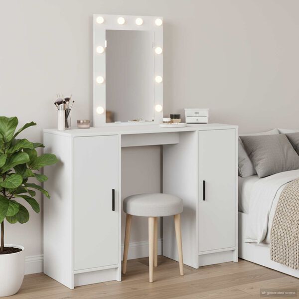 vidaXL Table de Toilette Blanc 102 x 33 x 135 cm Bois d'ingénierie