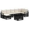 vidaXL Ensemble de canap&eacute; de jardin 8 pc Noir et blanc cr&egrave;me polyrotin