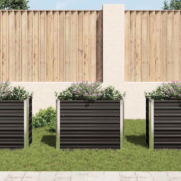 vidaXL Lit surélevé de jardin Anthracite 100x40x77 cm Acier galvanisé
