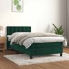 vidaXL Sommier &agrave; lattes de lit avec matelas Vert fonc&eacute; 90x200 cm