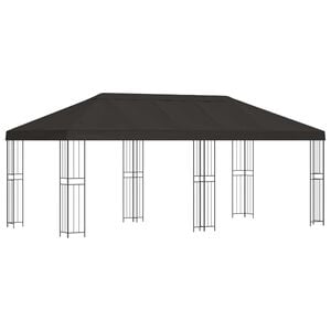 vidaXL Gazebo avec murs lat&eacute;raux 6 x 3 m Anthracite Polyester et Acier
