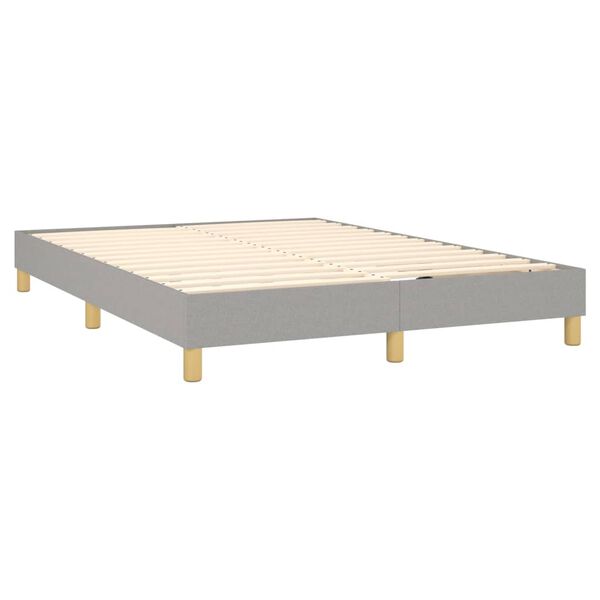 vidaXL Sommier &agrave; lattes de lit avec matelas Gris clair 140x190cm Tissu