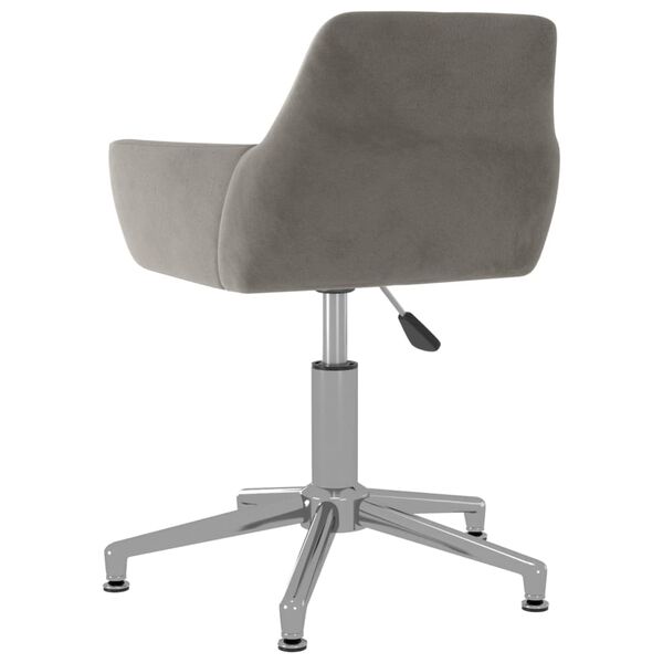 vidaXL Chaise pivotante de salle &agrave; manger Gris clair Velours