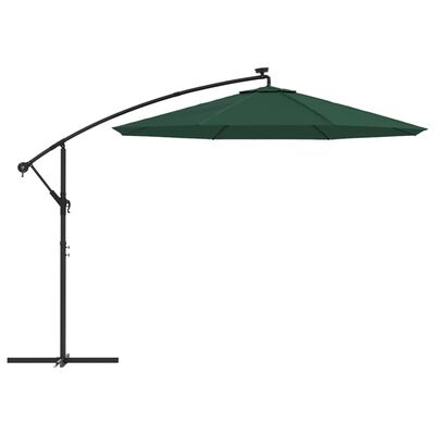 vidaXL Tissu de remplacement pour parasol déporté vert 300 cm