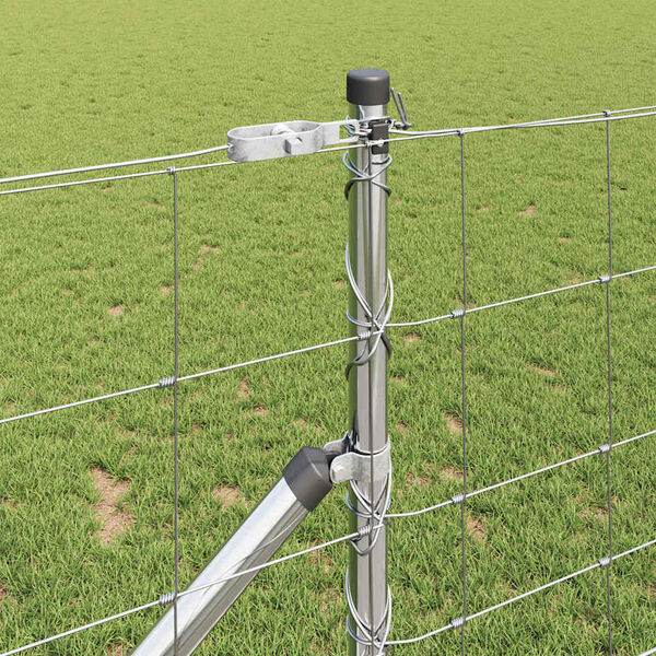 vidaXL Poteau de cl&ocirc;ture. Galvanis&eacute; 50 x 1 m Acier