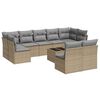 vidaXL Salon de jardin avec coussins 10 pcs beige r&eacute;sine tress&eacute;e