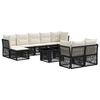 vidaXL Ensemble de canap&eacute; de jardin 10 pc Noir polyrotin