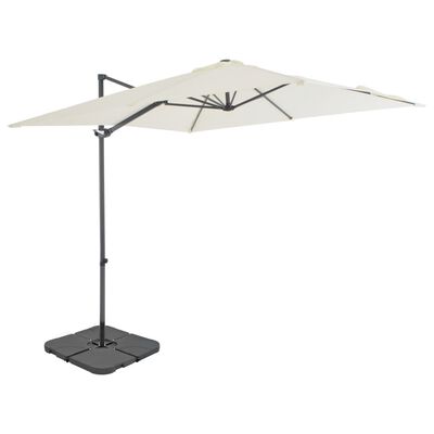 vidaXL Parasol de jardin avec base portable sable